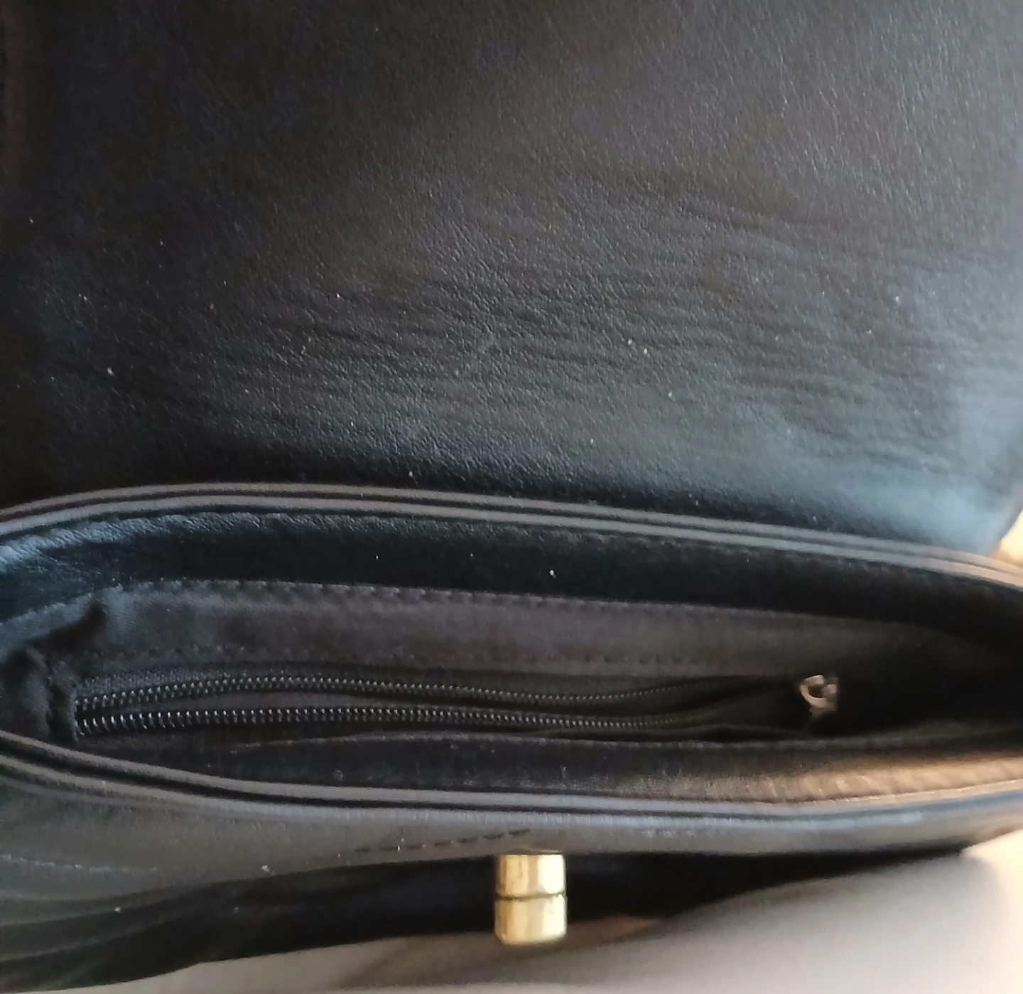 Black Quilted Shoulder Bag with Detachable Coin Pouch - photo 4