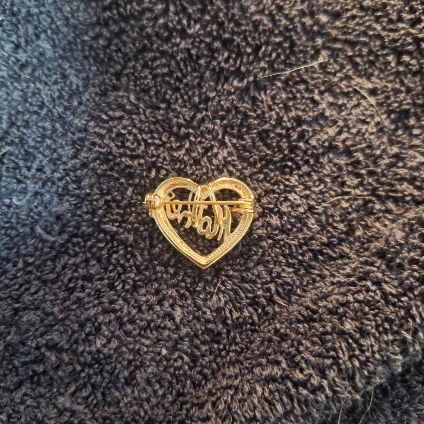 Gold Tone Heart "Mother" Brooch Pin - photo 2