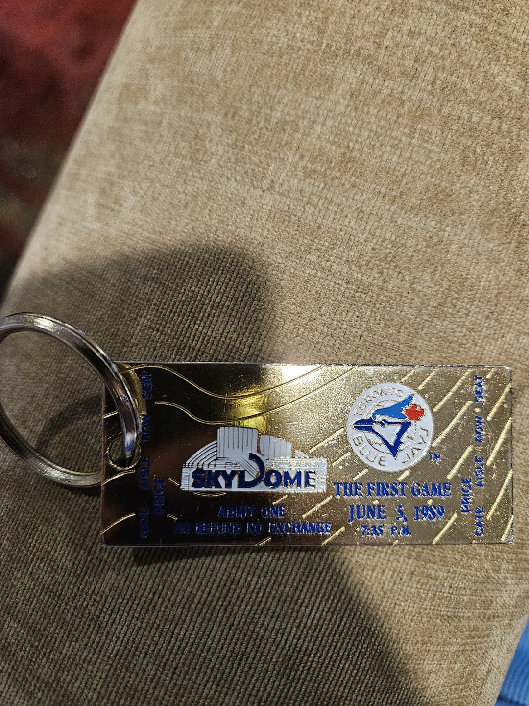 Toronto Blue Jays SkyDome First Game Keychain June 5, 1989