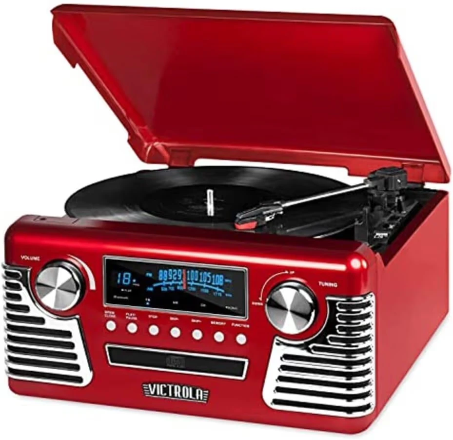 Victrola 3-Speed Record Player with Bluetooth and CD Player