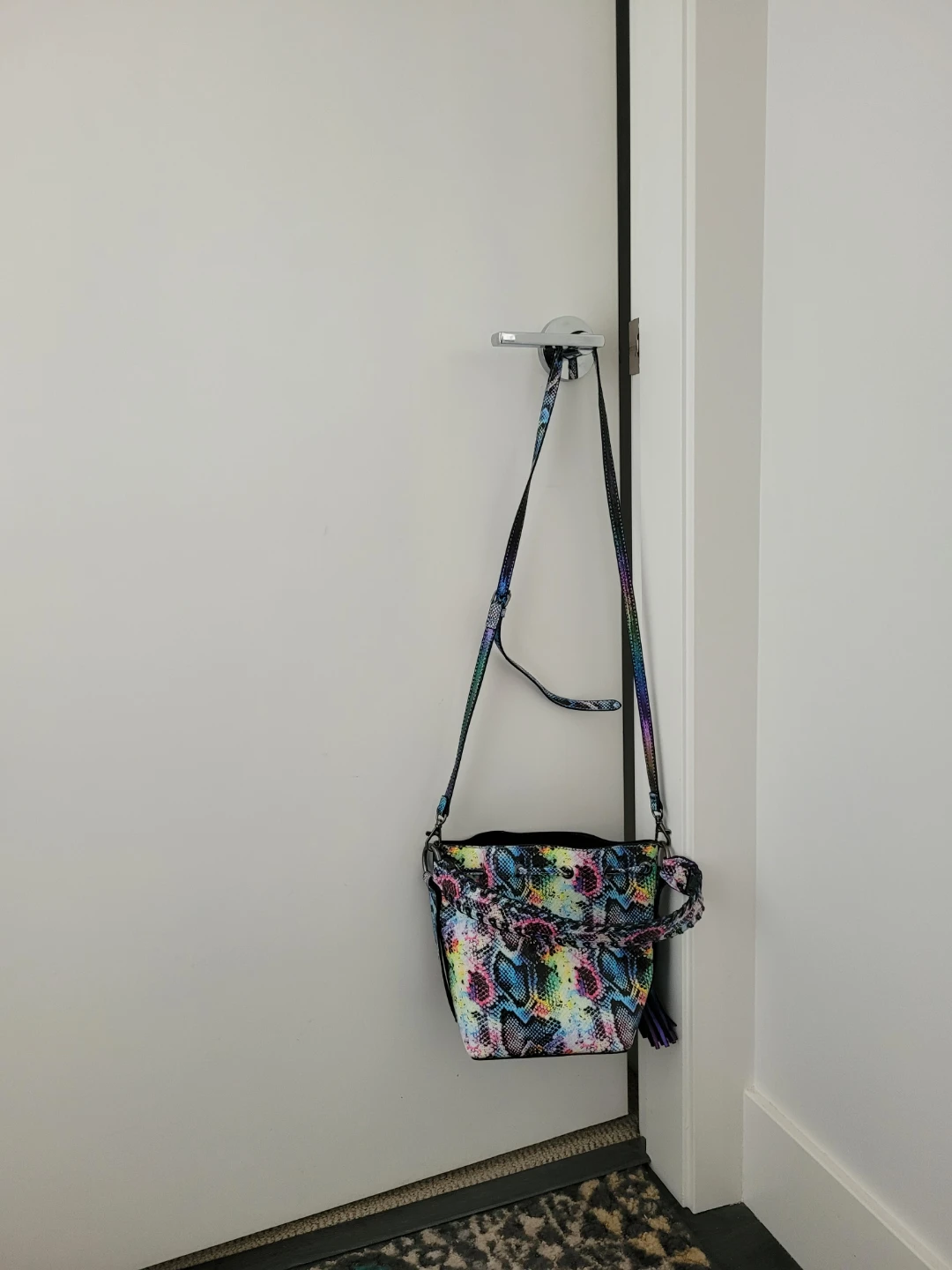 Aldo Multicolor Snake Print Bucket Bag