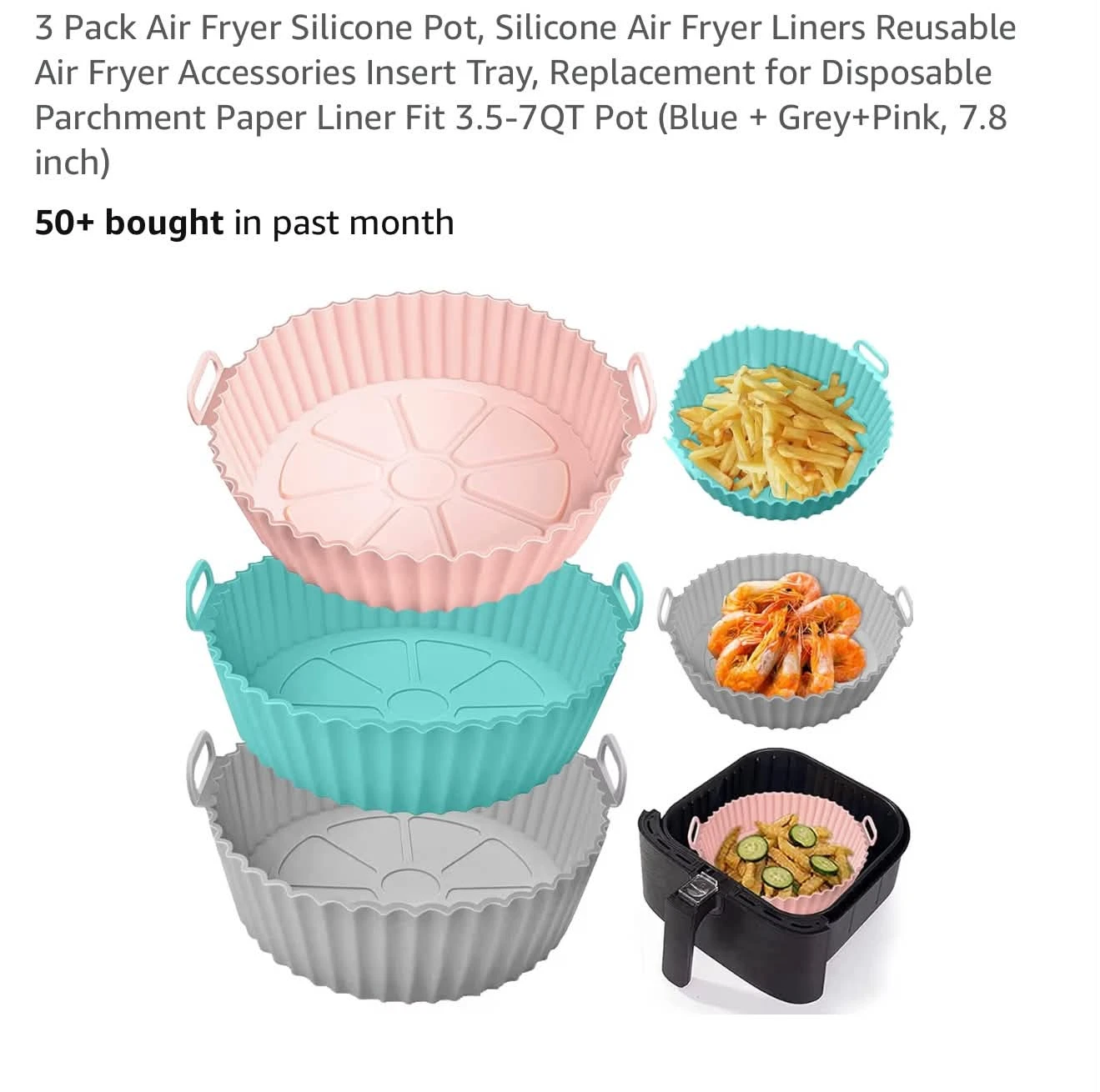 Silicone Air Fryer Liner 3pcs