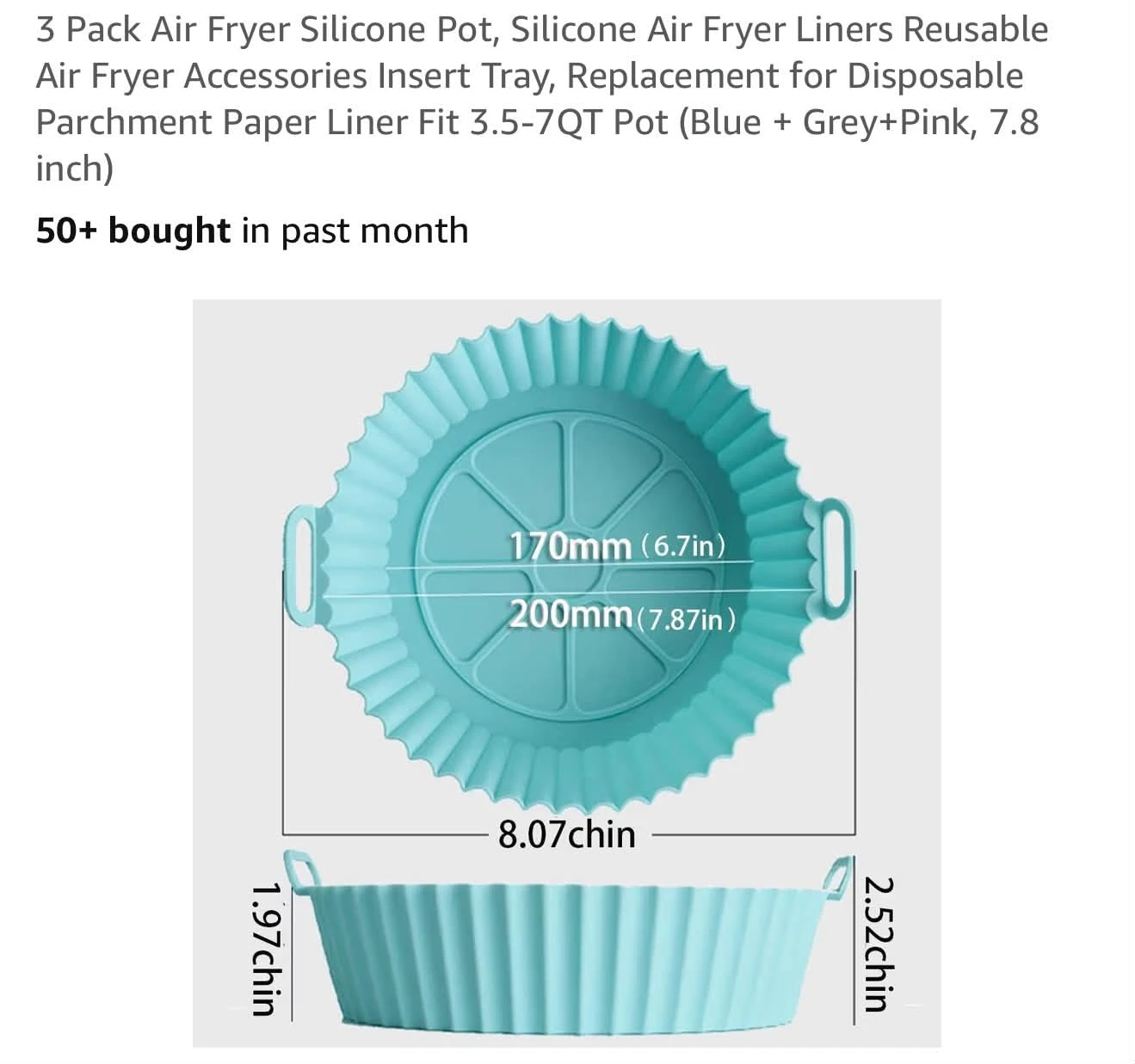 Silicone Air Fryer Liner 3pcs - photo 2