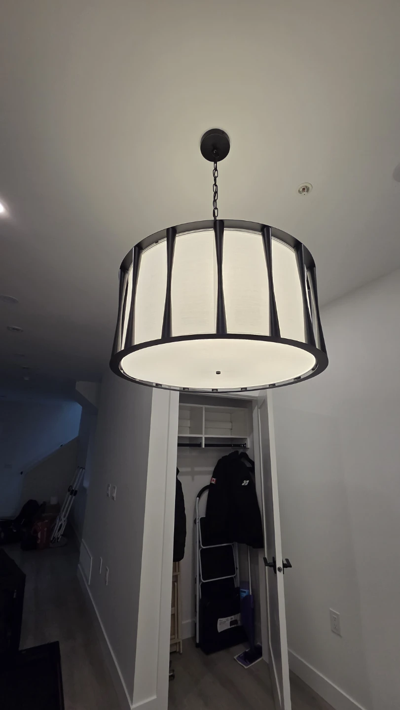 Large Drum Pendant Light Fixture - photo 2