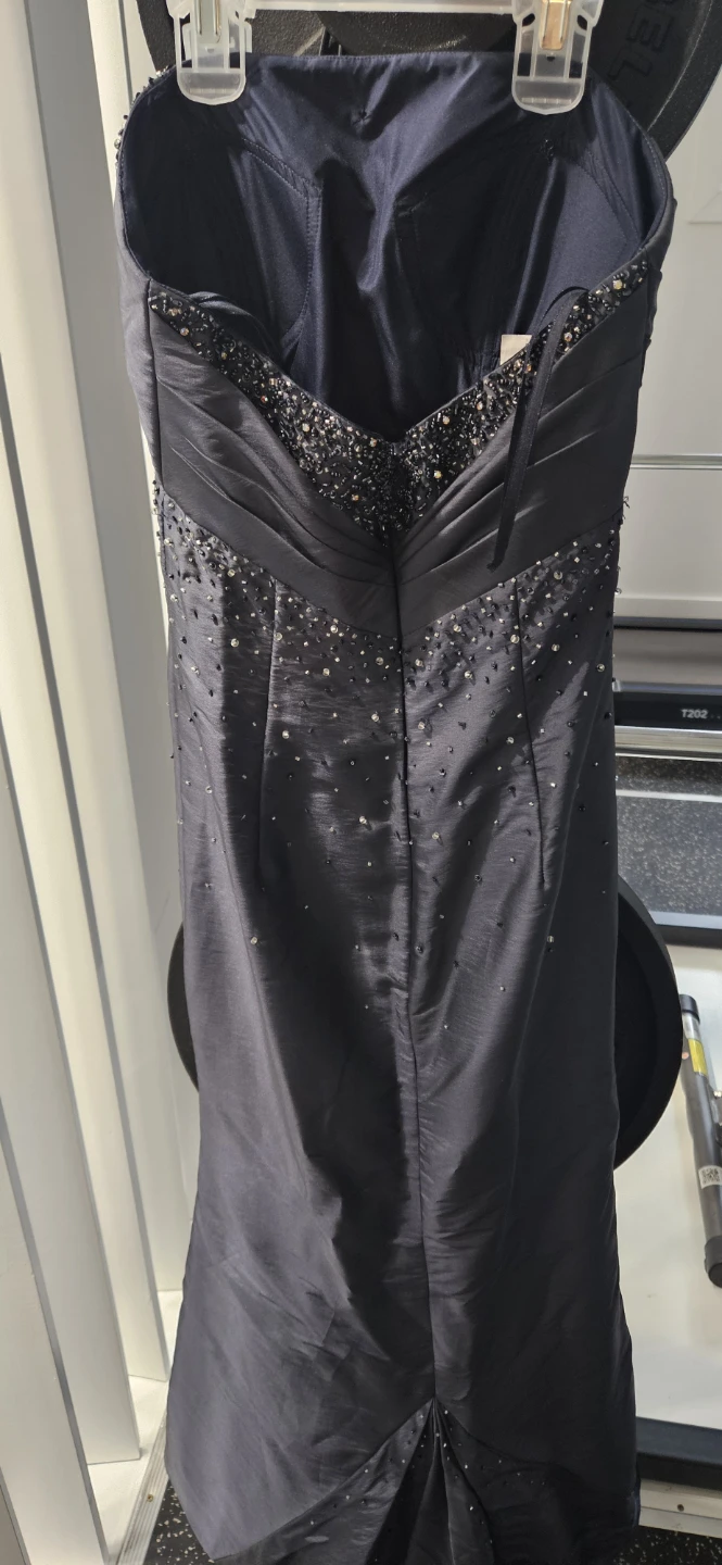 Black Strapless Beaded Formal Dress - photo 3