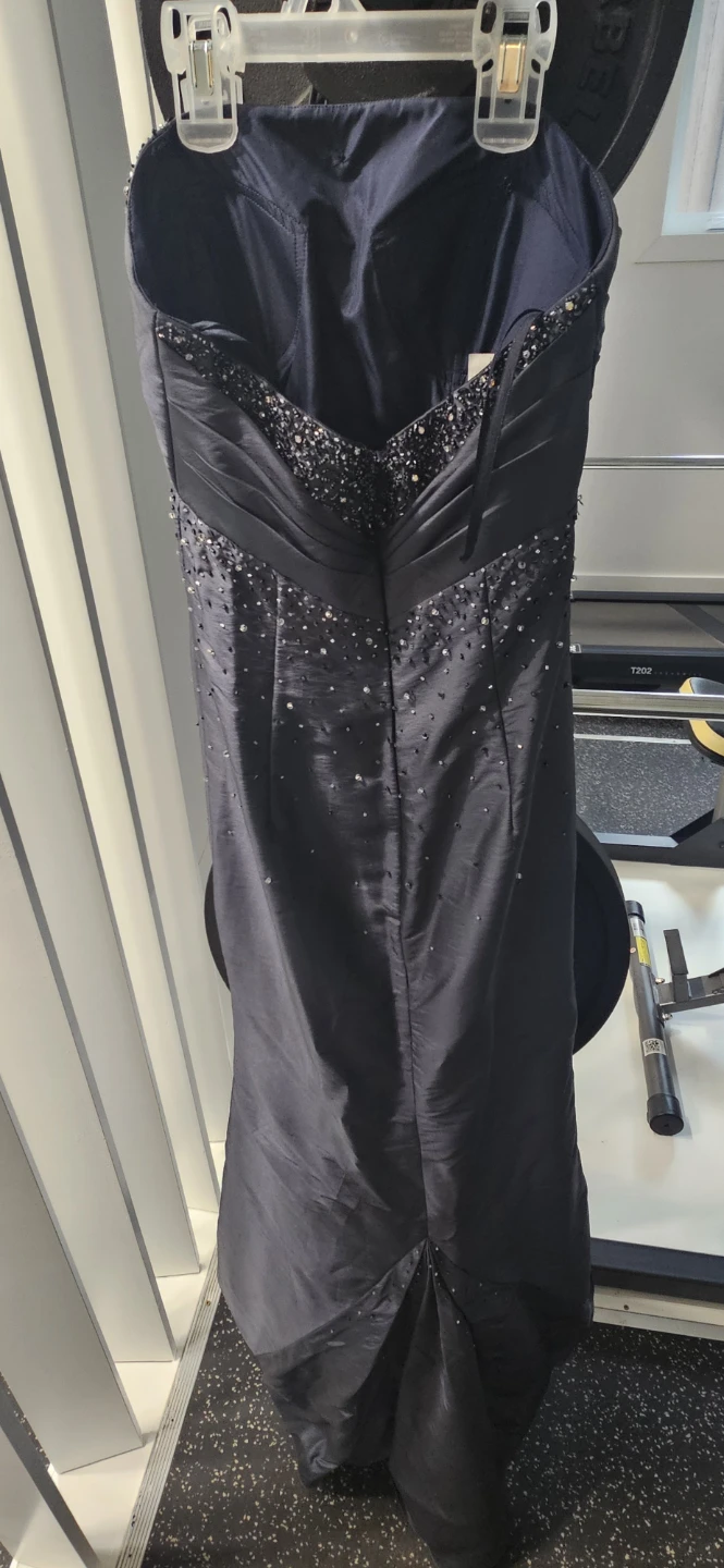 Black Strapless Beaded Formal Dress - photo 4