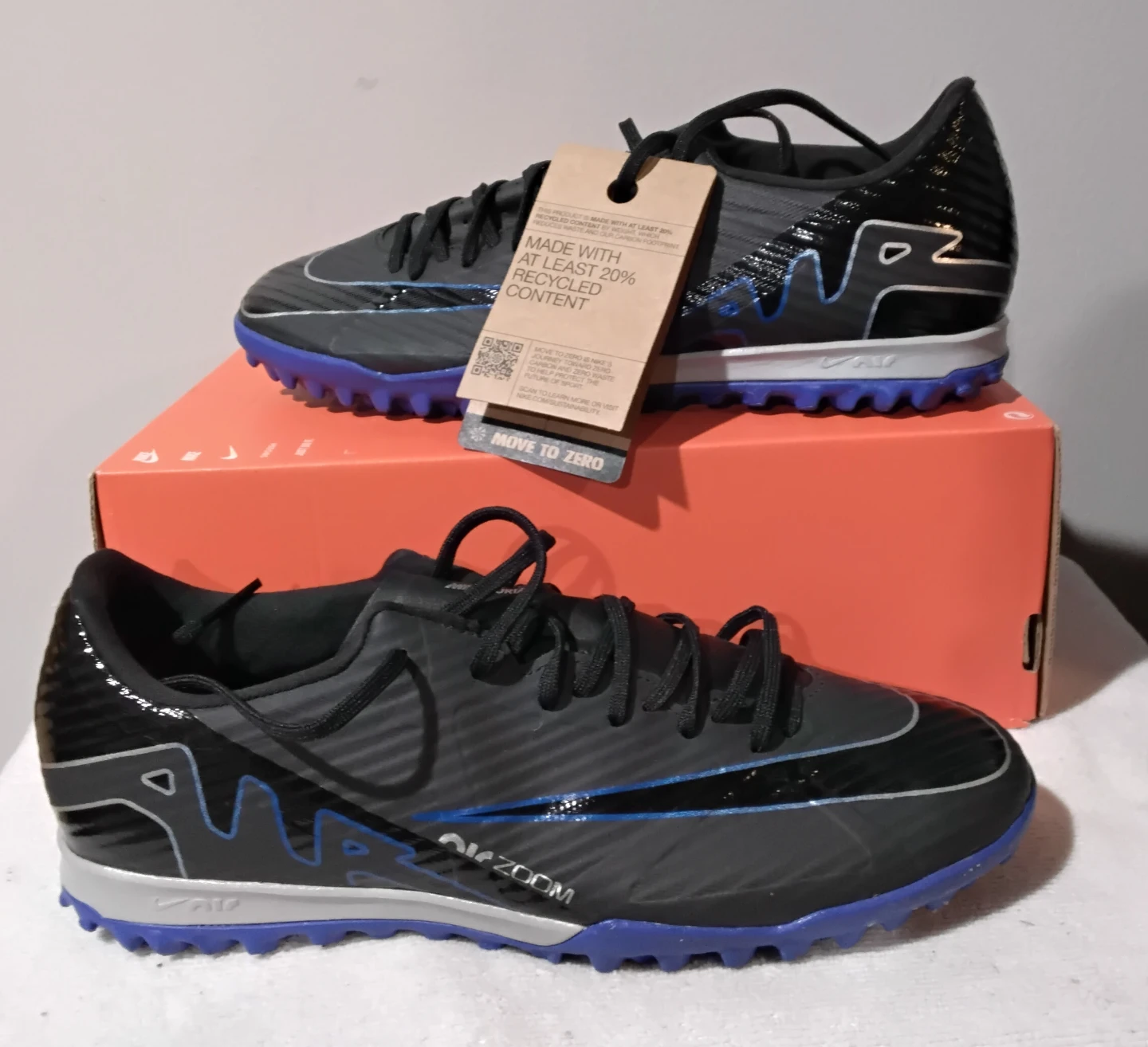 Nike Mercurial Zoom '07 TF Soccer Cleats - Black/Blue - photo 2