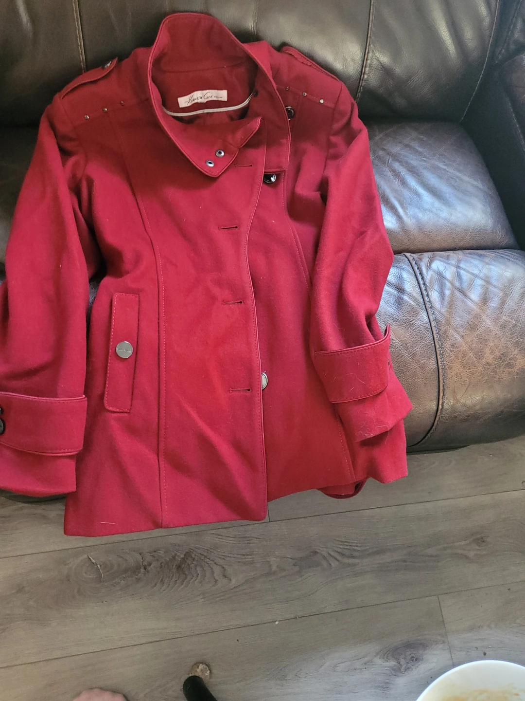 Kenneth Cole Red Wool Blend Coat