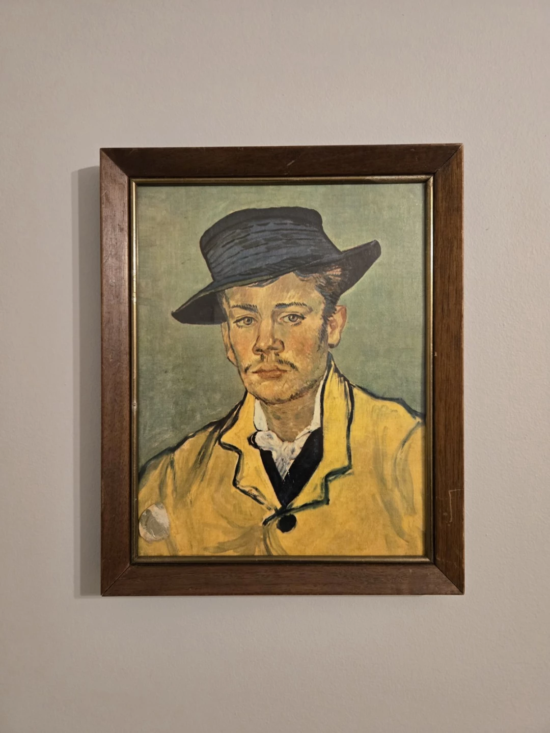 Framed Portrait Painting of a Man in a Yellow Jacket