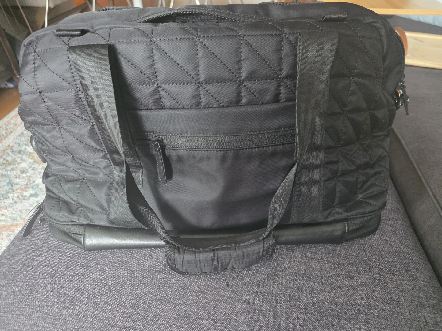Black Quilted Duffle Bag - photo 2
