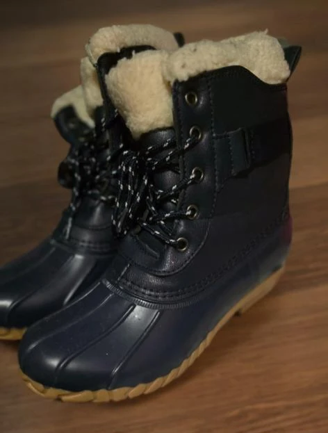 Nautica Women's Navy Lace-Up Winter Rain Boots Size 8.5
