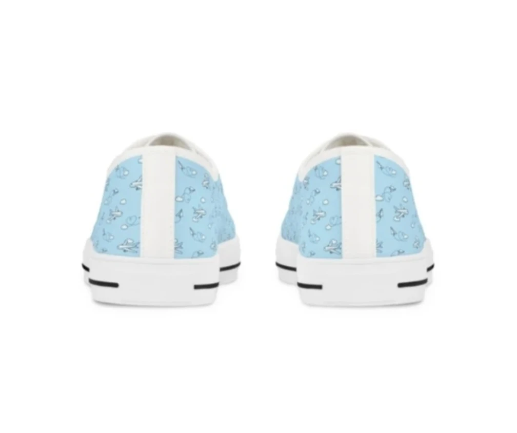Light Blue Low-Top Sneakers with Airplane Print - photo 2