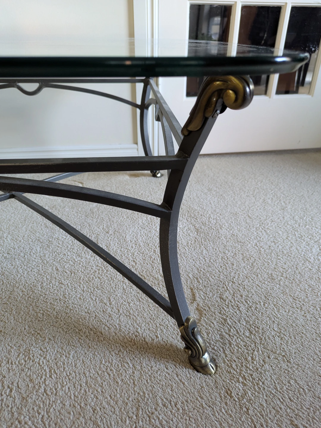Glass Top Coffee Table with Metal Base - photo 2