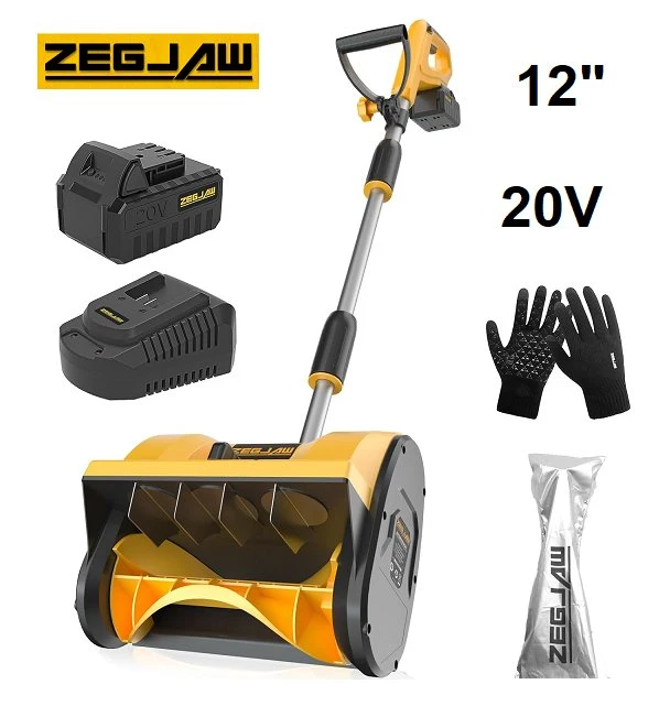 ZEGJAW 12-Inch Cordless Snow Shovel, 20V Snow Blower