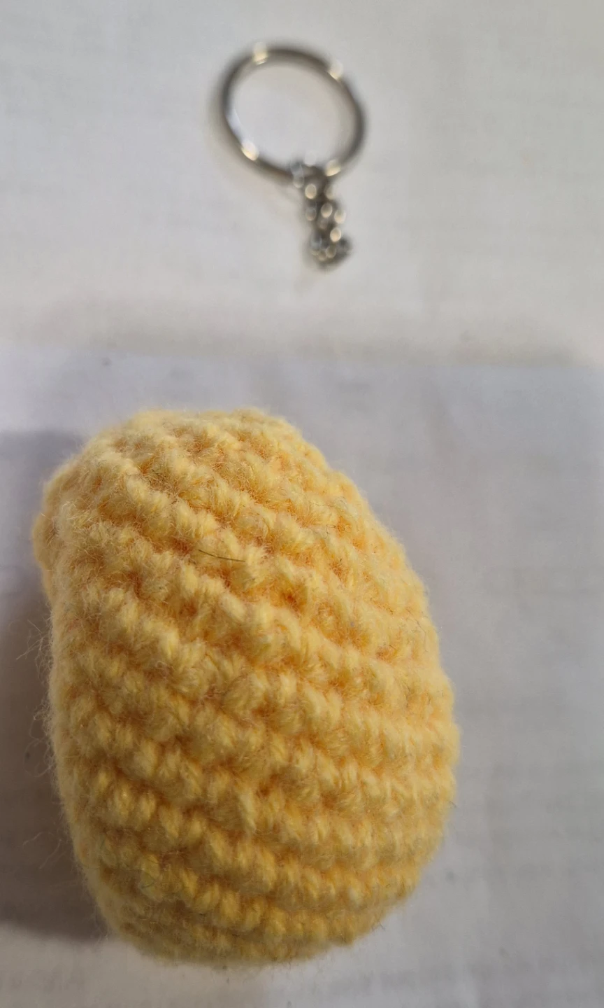 Crocheted Yellow Mango Keychain Charm - photo 2
