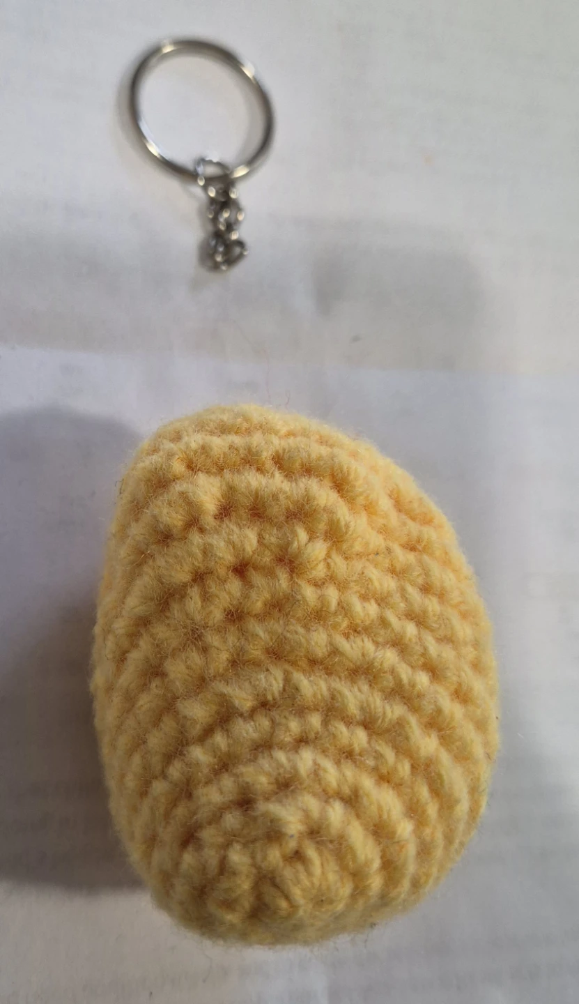 Crocheted Yellow Mango Keychain Charm - photo 3