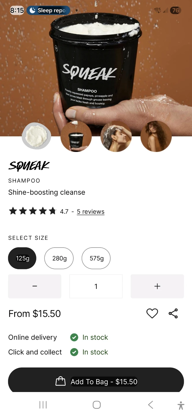 Lush Squeak Shampoo 125g