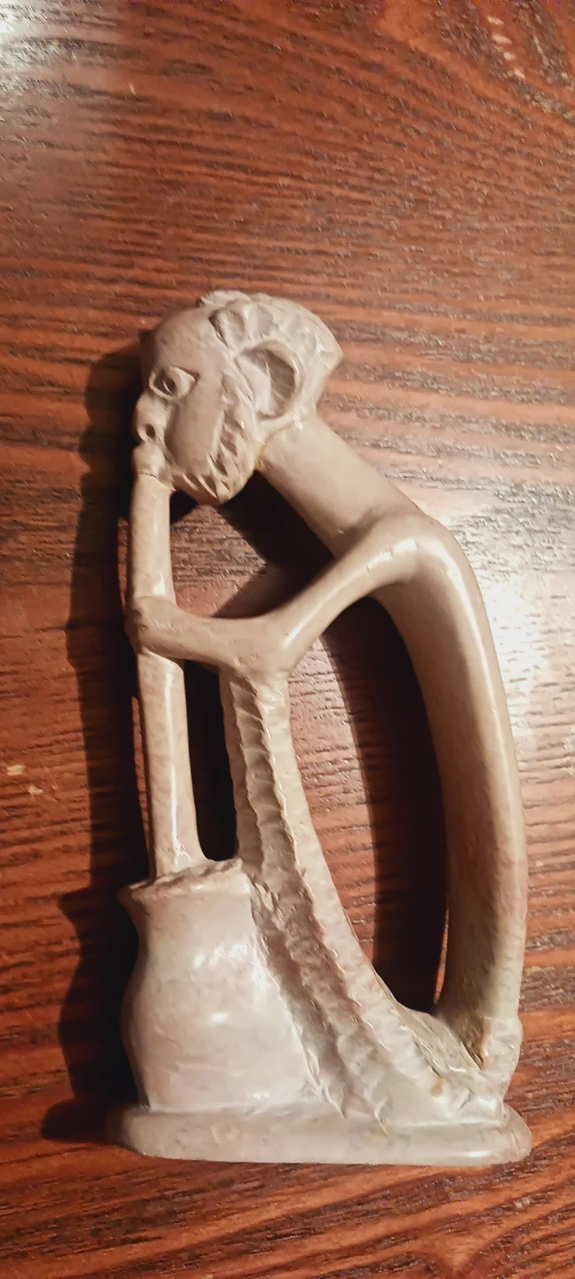 Beautiful African Carved Genuine Stone Sculpture Home Decor - photo 4
