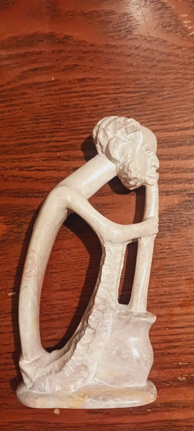 Beautiful African Carved Genuine Stone Sculpture Home Decor - photo 5