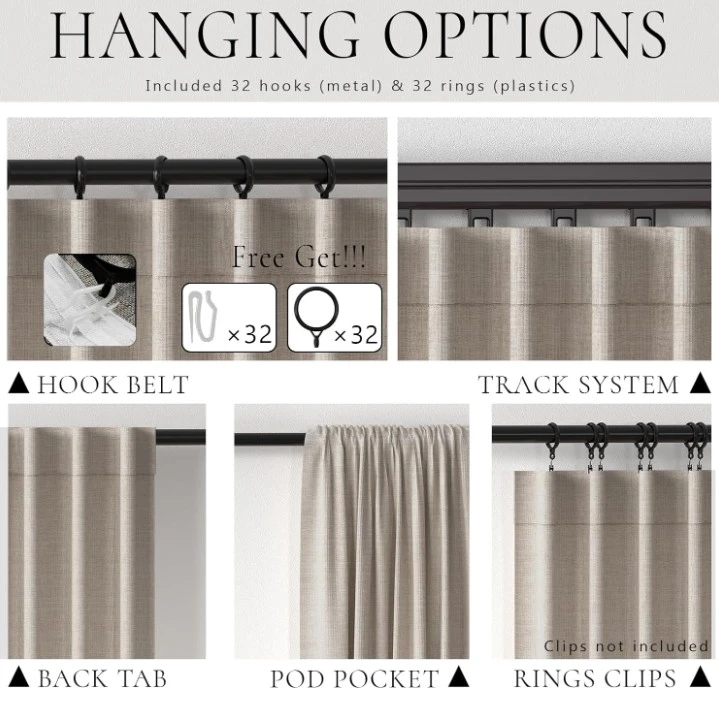 100% Blackout Linen Curtains - photo 5