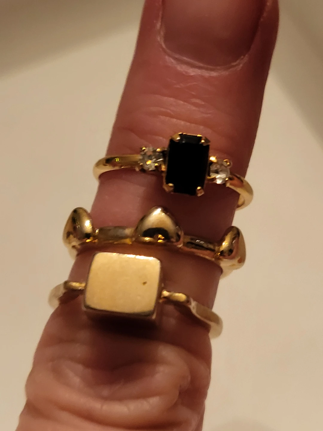 Assorted Gold-Tone Rings with Gemstones - photo 2