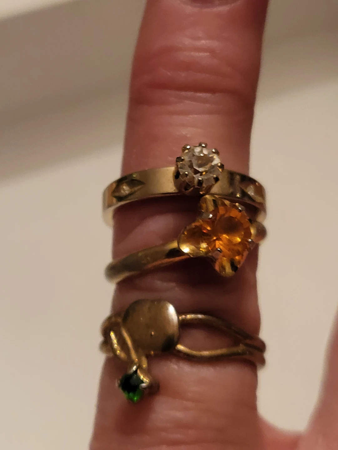 Assorted Gold-Tone Rings with Gemstones - photo 4