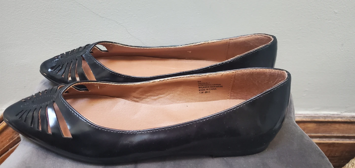 Black nine west pointed toe flat shoes - photo 2