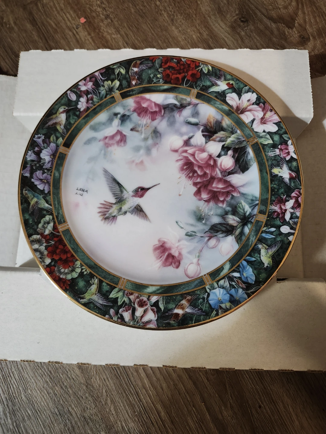 The Anna's Hummingbird Collection Plate by Lena Liu