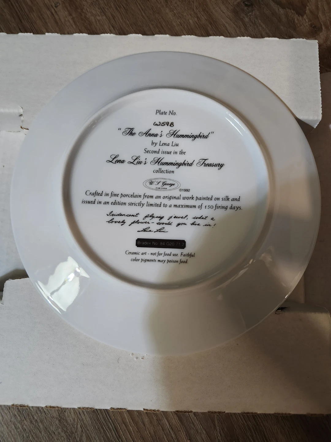 The Anna's Hummingbird Collection Plate by Lena Liu - photo 2