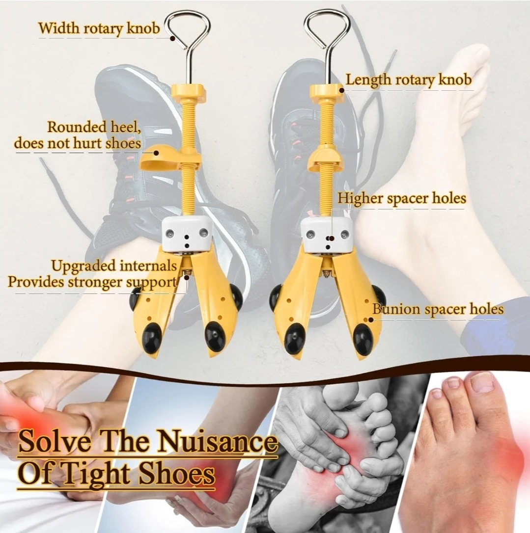 Shoe Stretcher Pair for Men's Size 7.5-13, Yellow - photo 3
