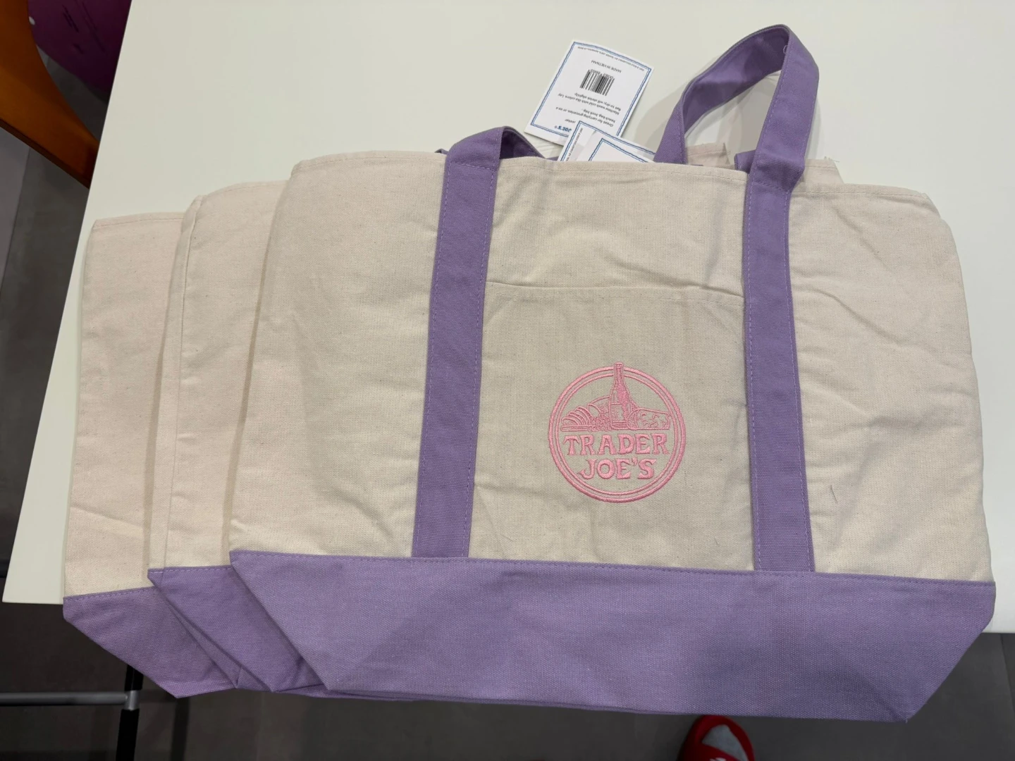 Brand New Trader Joe’s Canvas Tote Bag - Lavender (Large)