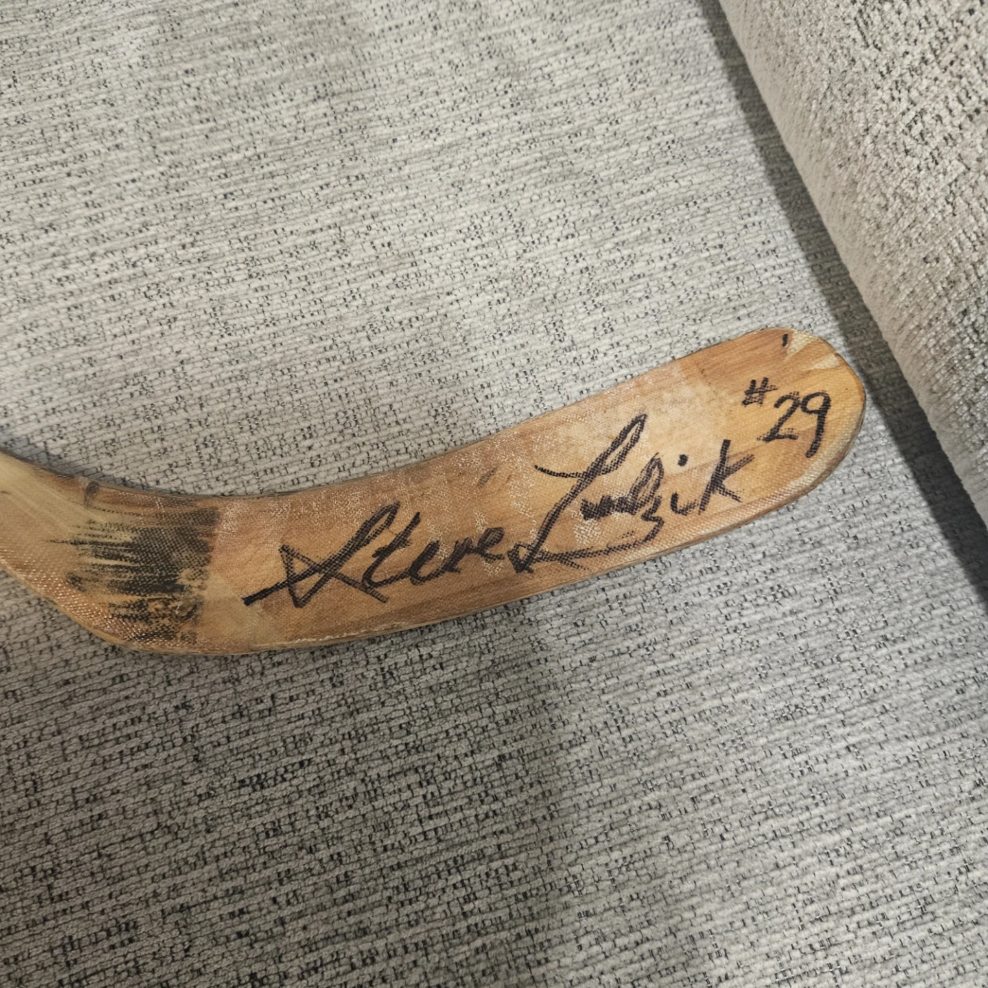 Signed hockey stick