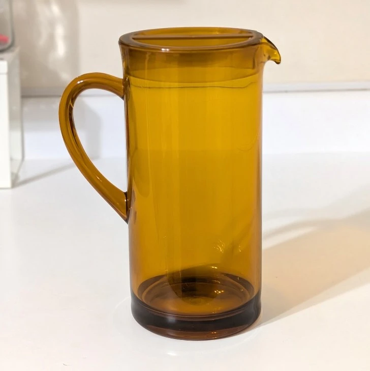 Smokey Brown Amber Plastic Pitcher w/ Lid