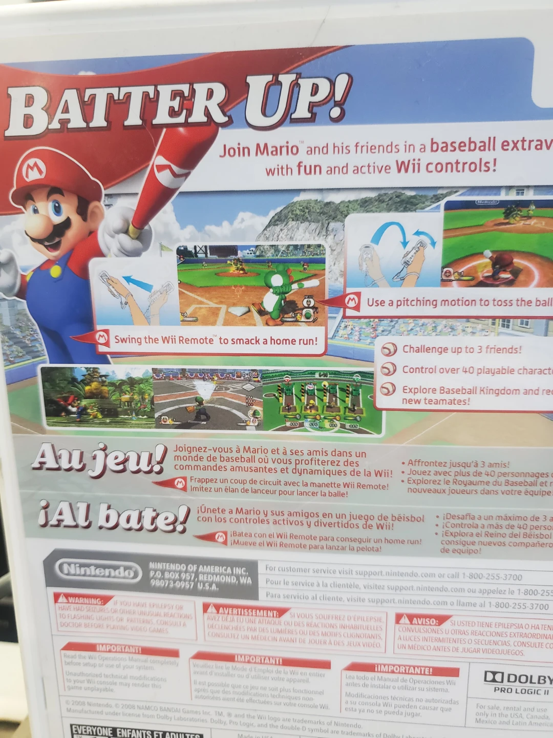Mario Super Sluggers Nintendo Wii Video Game - photo 2