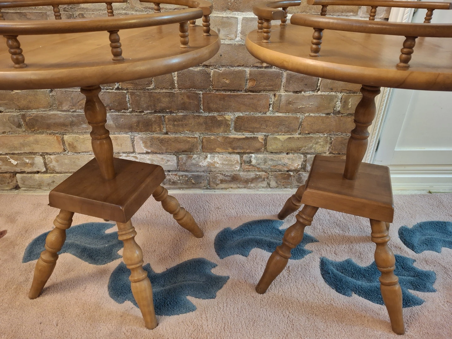 Pair of Wooden Round Accent Tables - photo 2