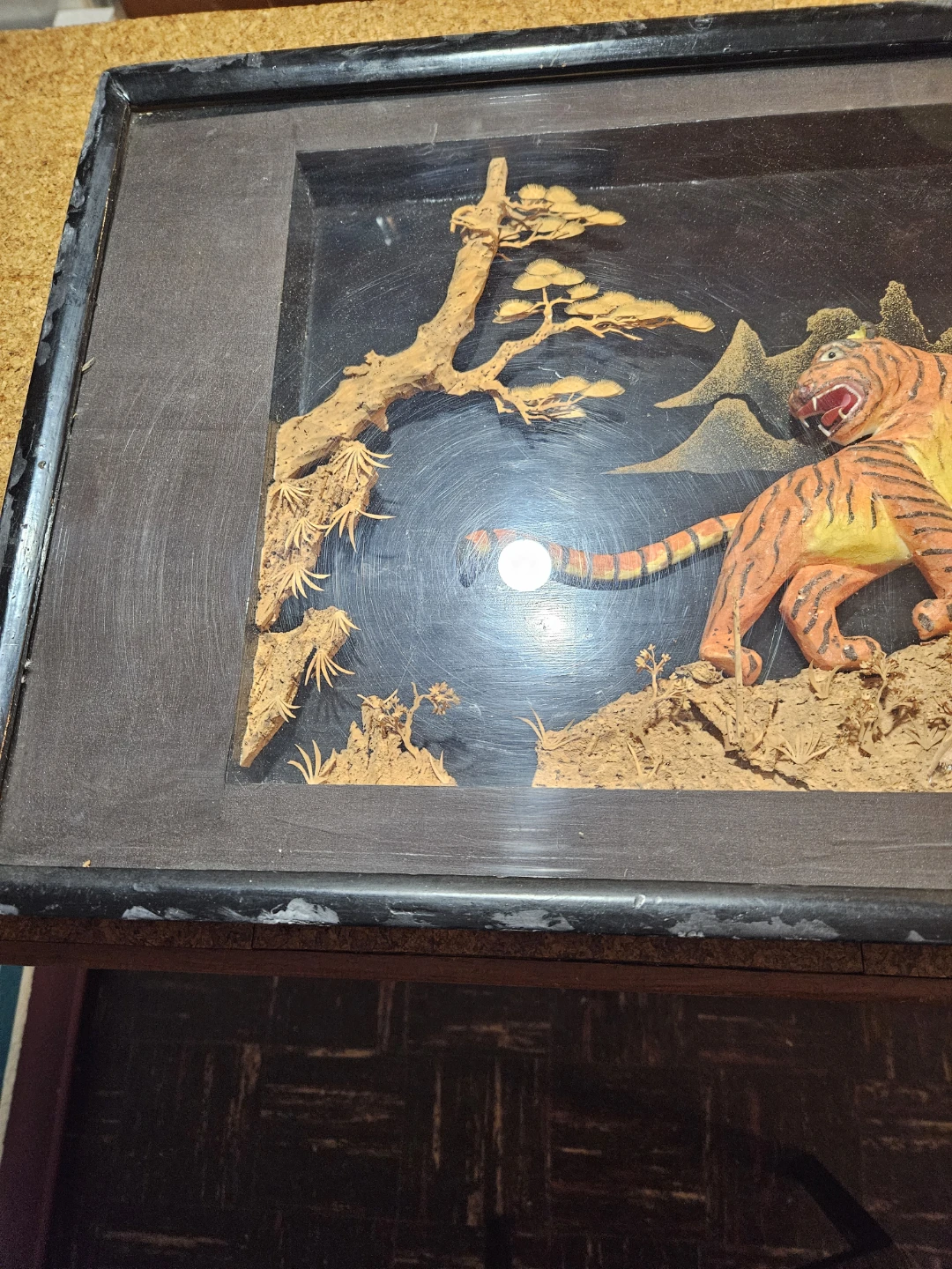 Framed 3D Tiger Relief Wall Art - photo 4