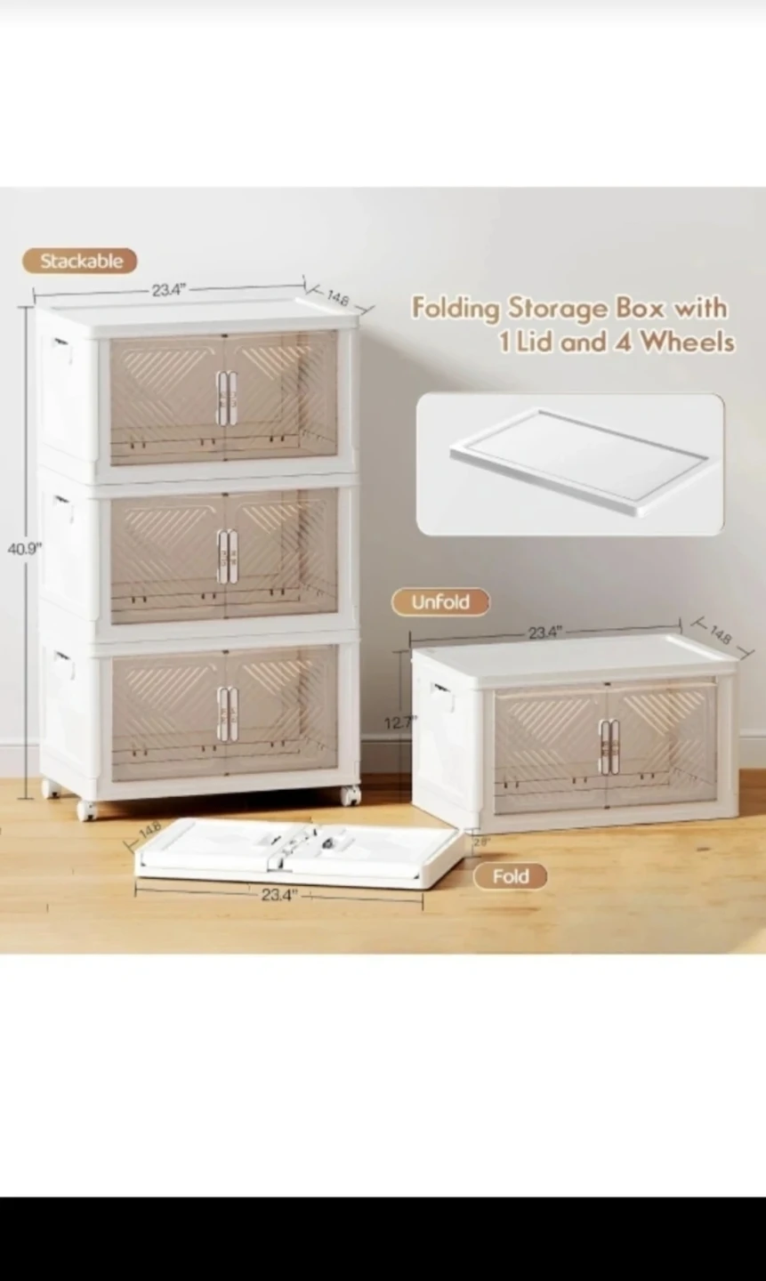 New Storage Bins with lid, 76 Qt Foldable - photo 2