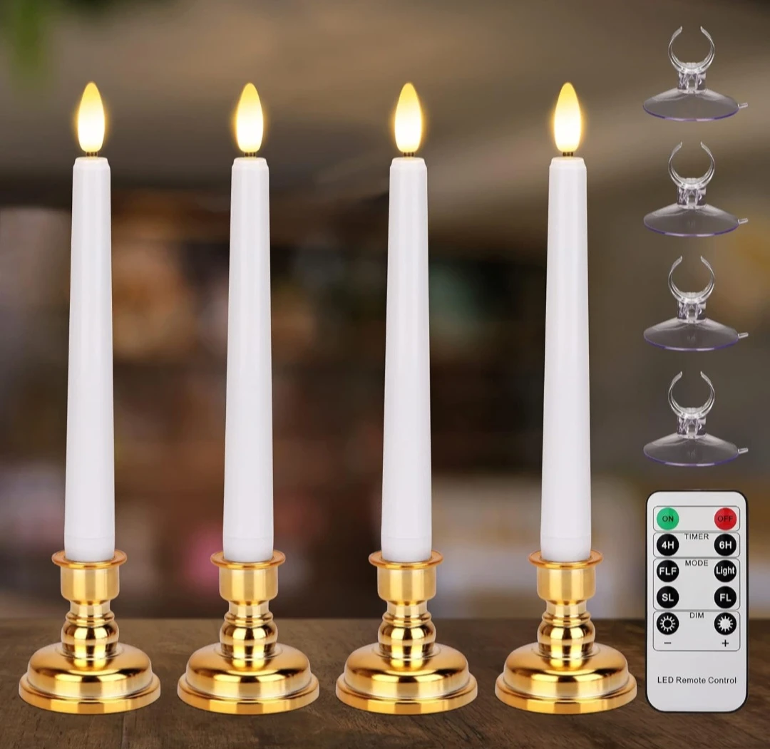 LED Flameless Candles with Remote Control (Set of 4)