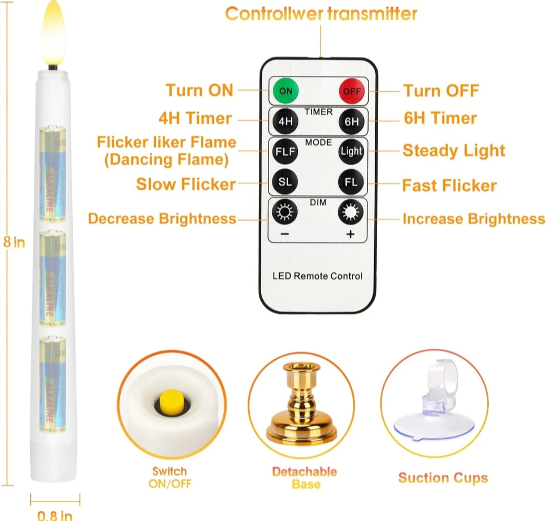 LED Flameless Candles with Remote Control (Set of 4) - photo 3