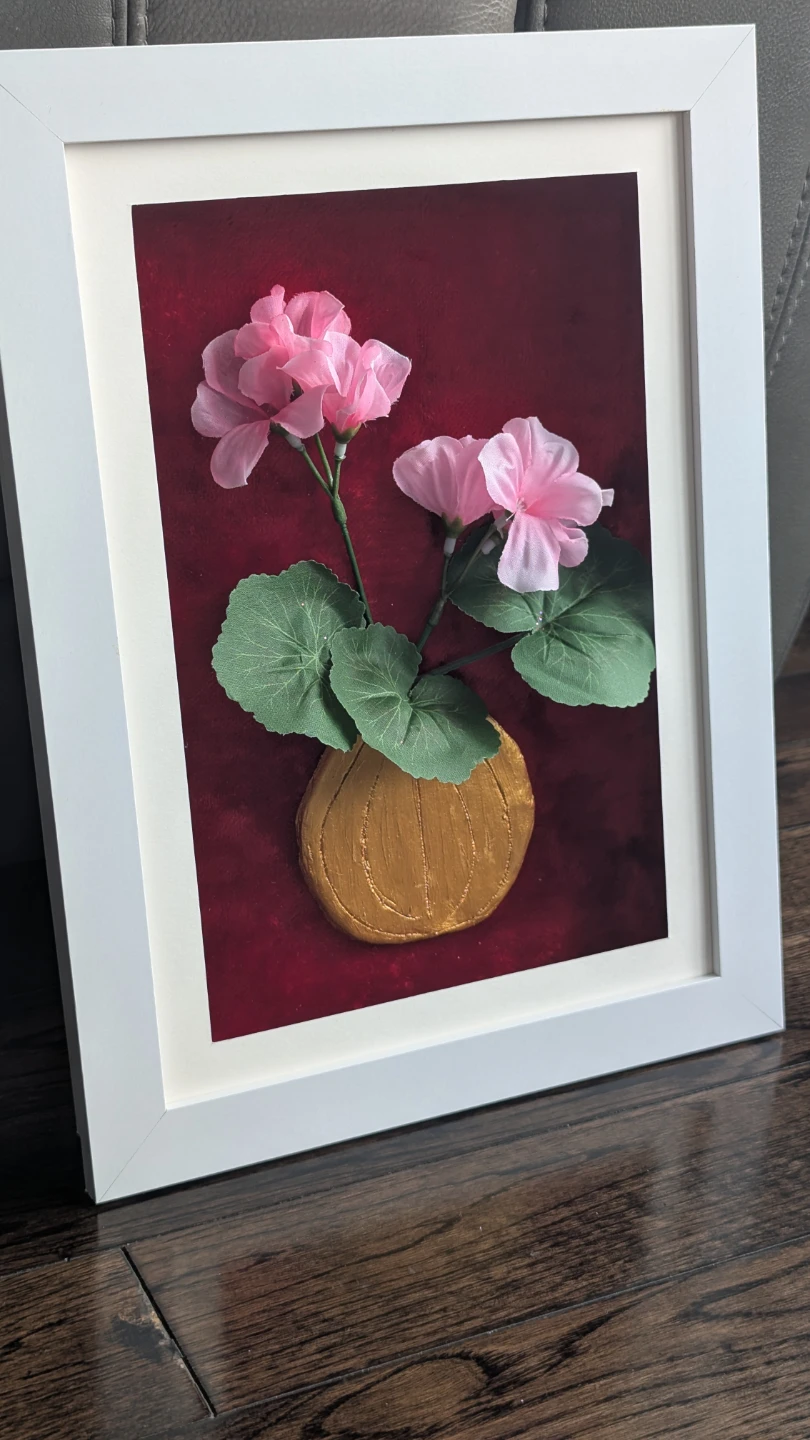 Framed Pink Flower Arrangement Wall Art - photo 2
