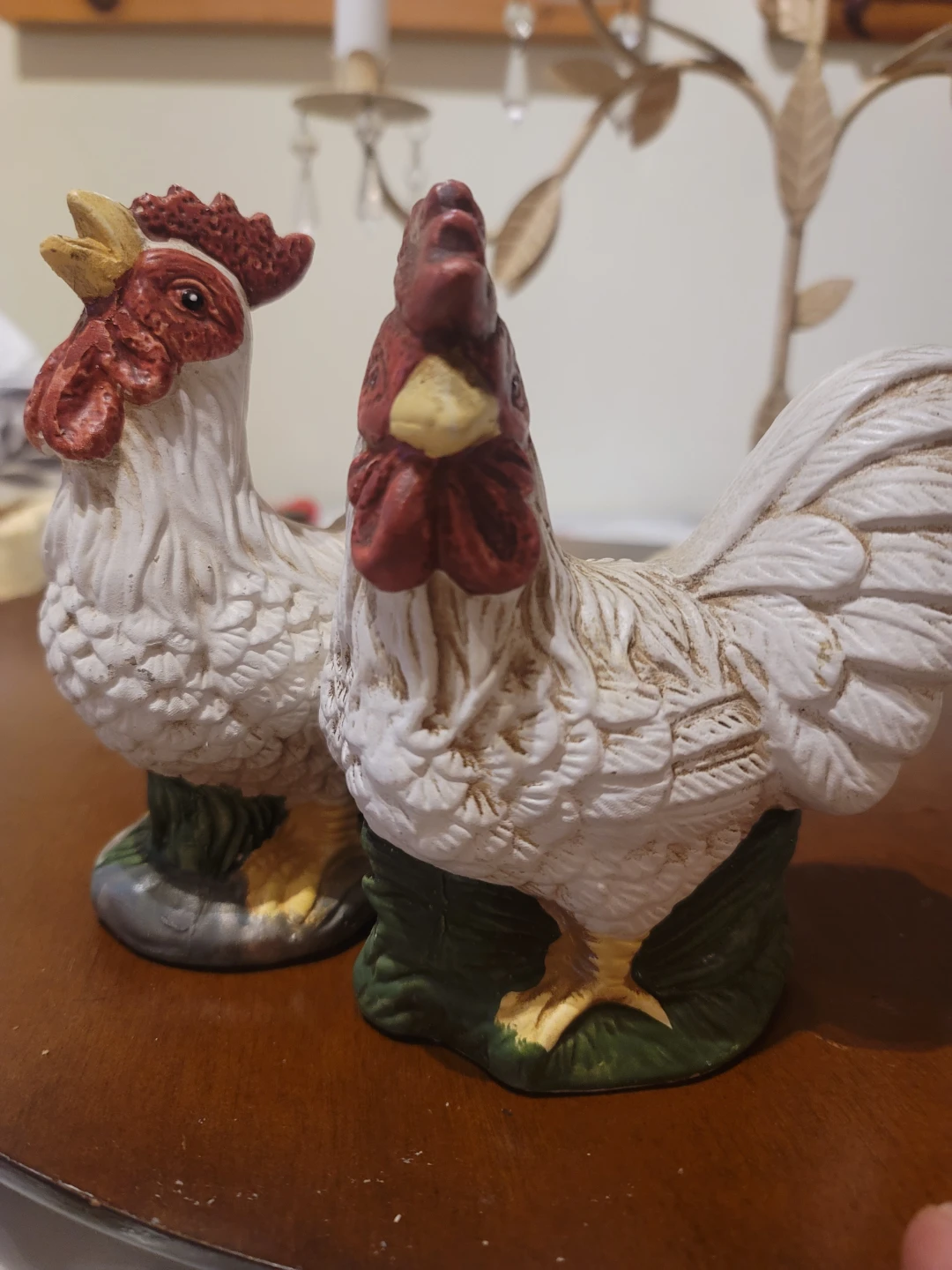 Pair of Ceramic Roosters