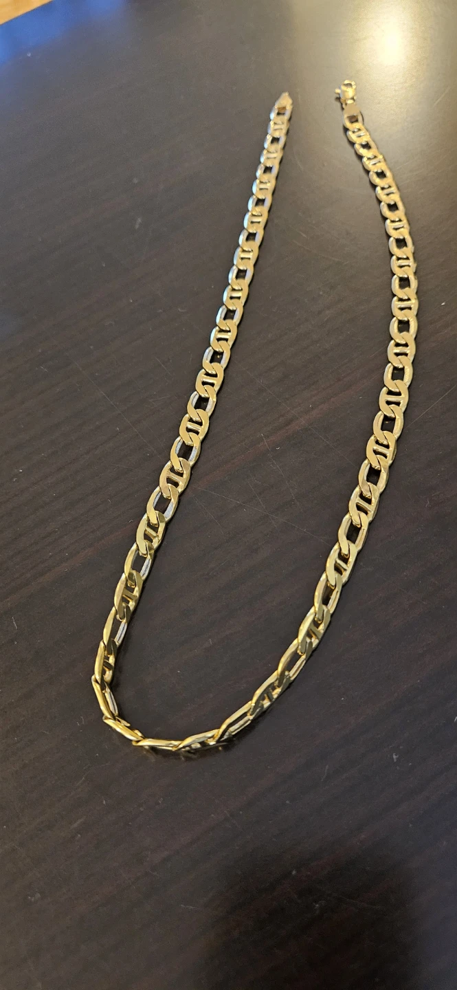 Gold Curb Chain Necklace and Bracelet - photo 4