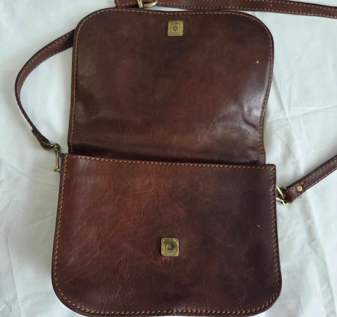 Vintage The Bridge Brown Leather Crossbody Bag - photo 5