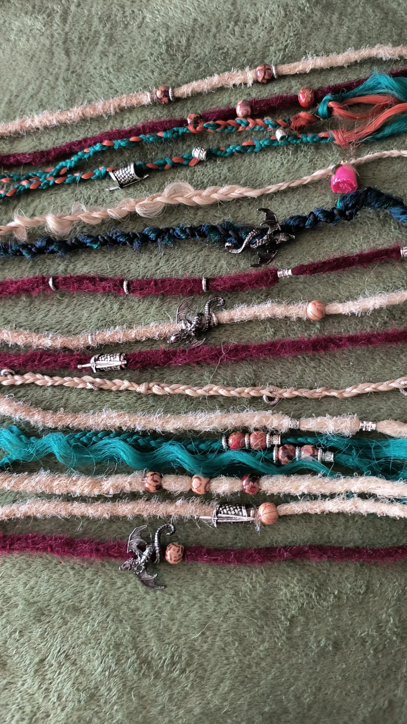 Handmade Dreadlock Extensions with Charms