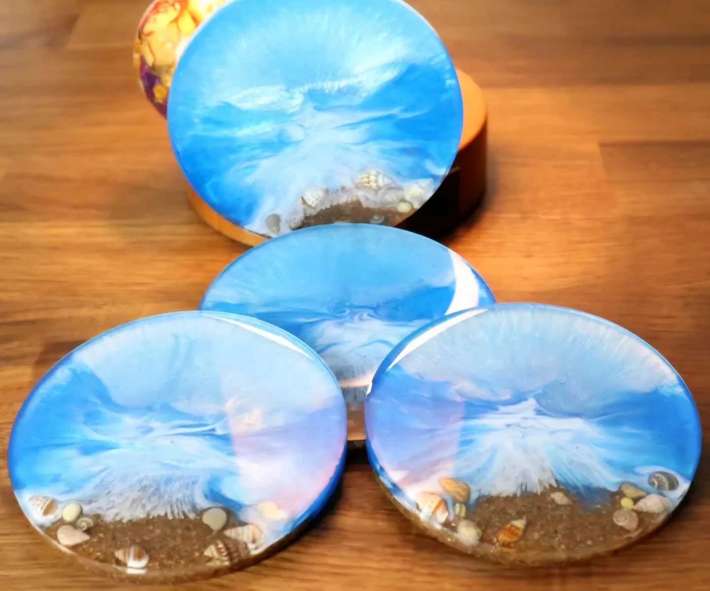 Resin Ocean Wave Coasters - Set of 4 - photo 2