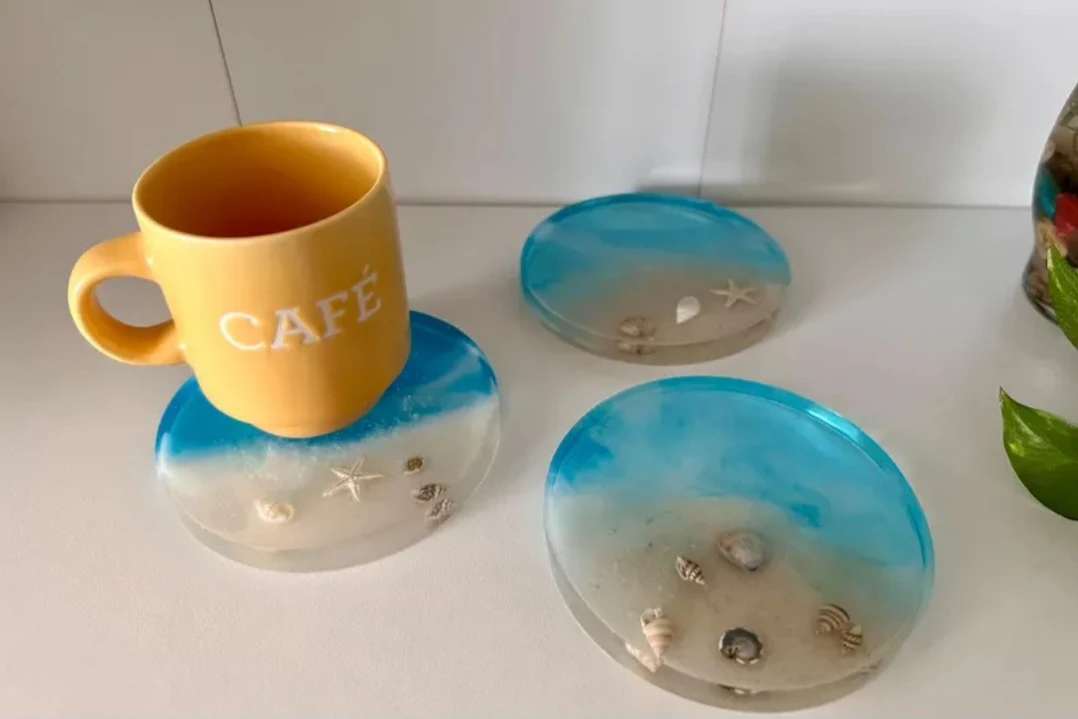 Resin Ocean Wave Coasters - Set of 4 - photo 3