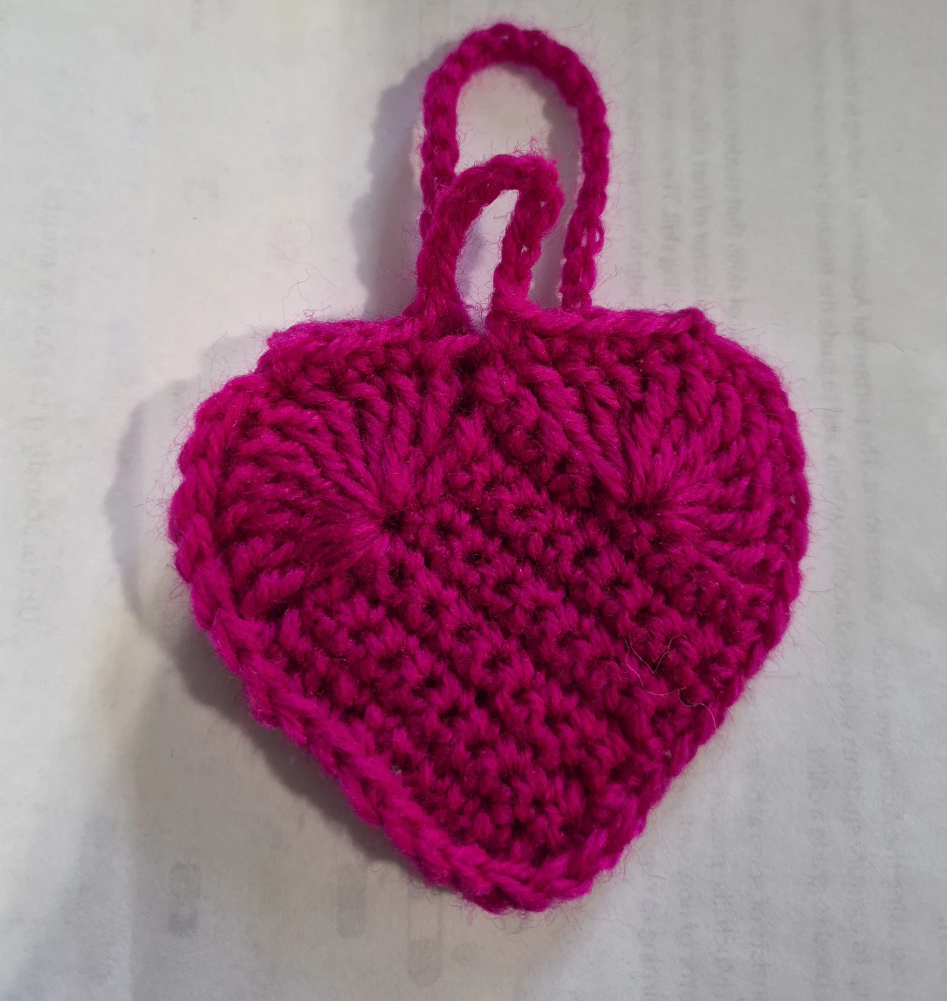 Hand-knitted pink heart charm& Mini pouch - photo 2