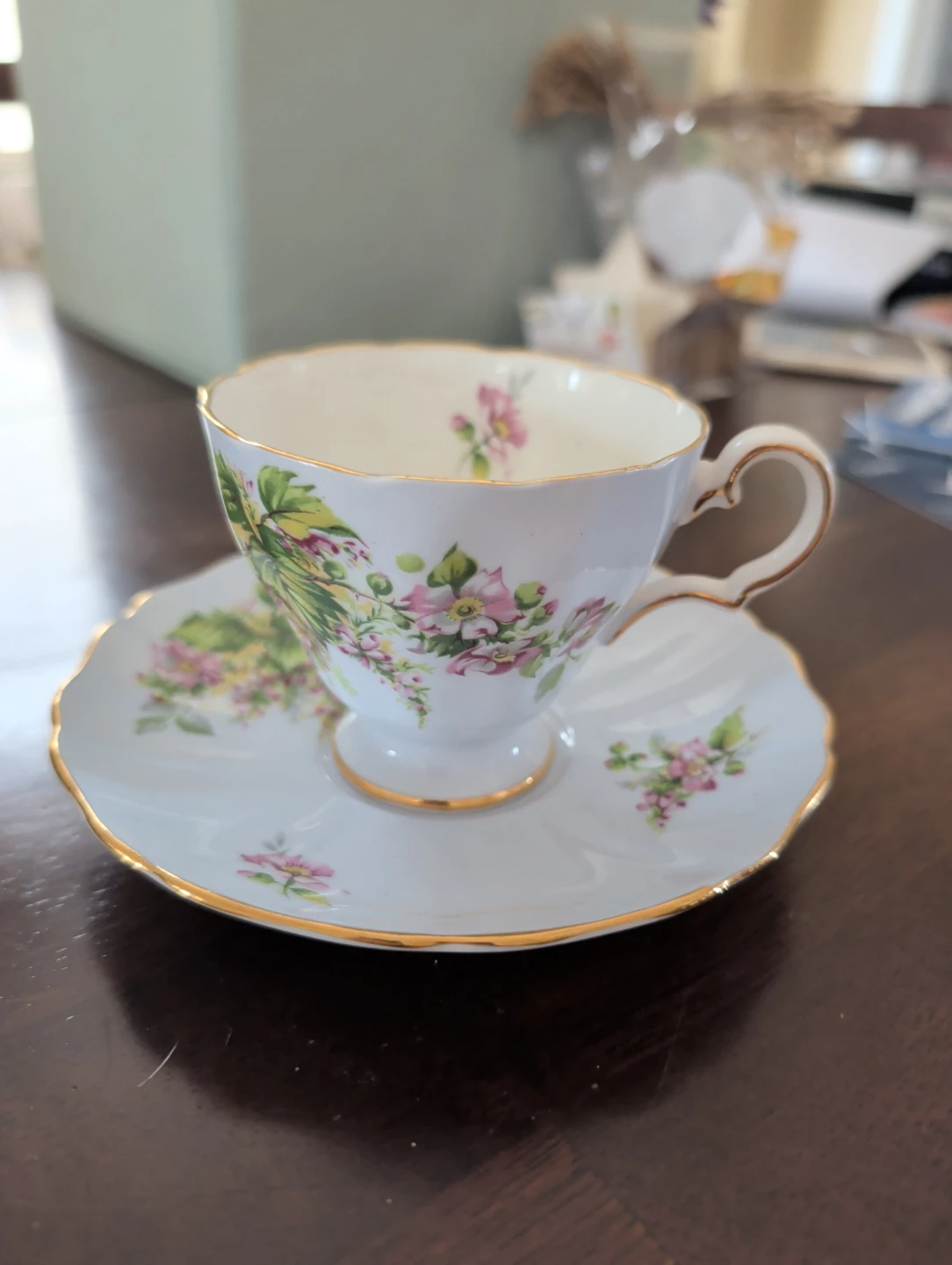 Grosvenor Bone China Teacup and Saucer Set