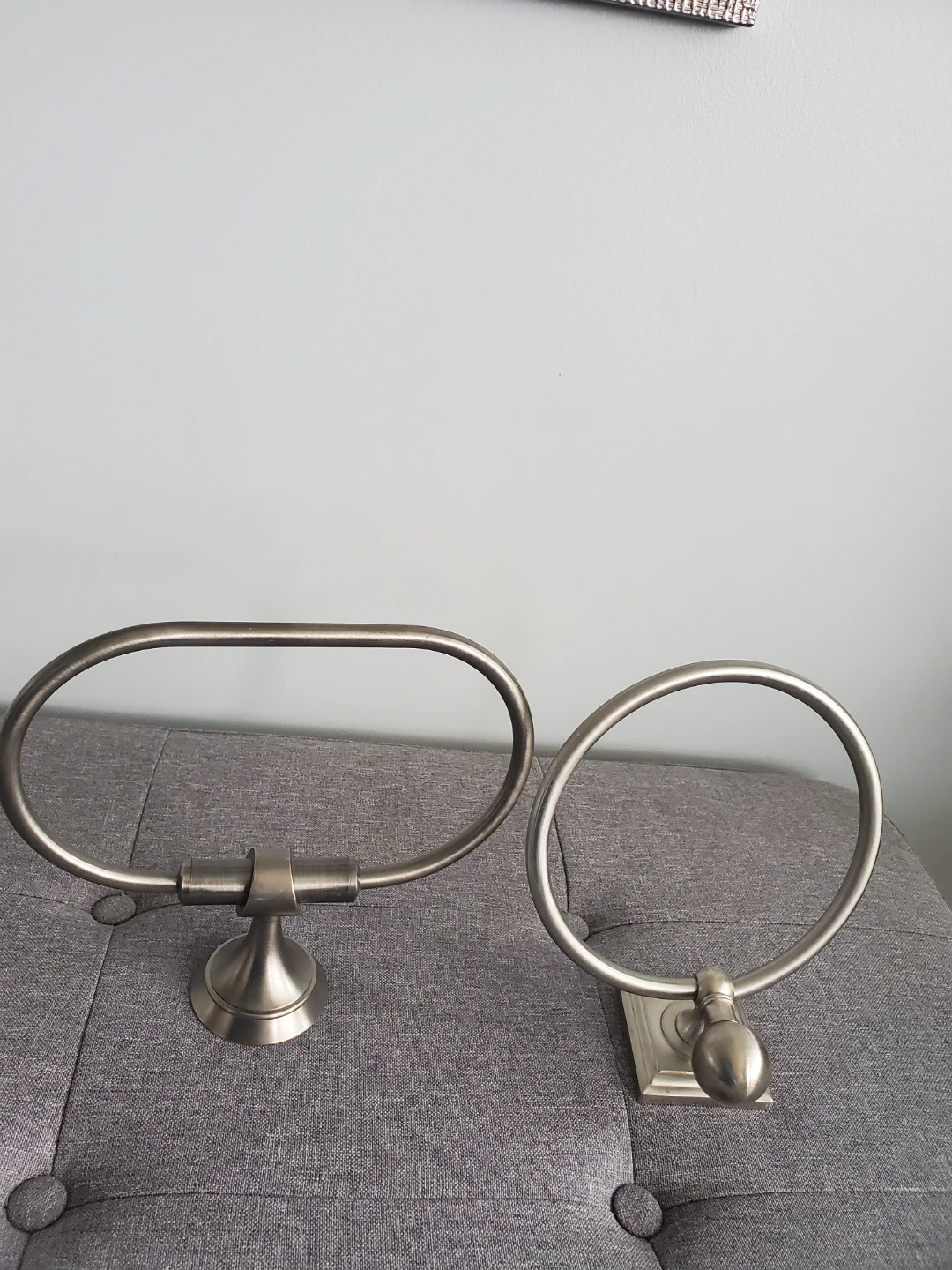 Set of 2 Brushed Nickel Towel Holders