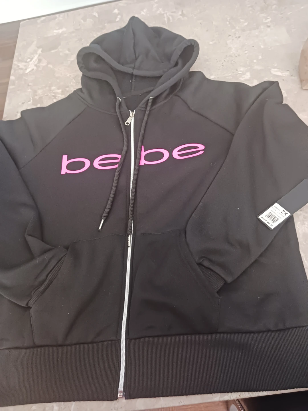Bebe Black Zip-Up Hoodie